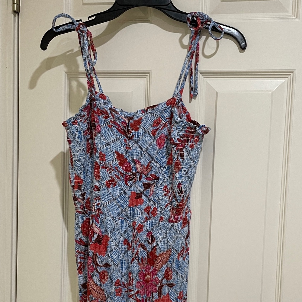 Knox Rose Floral Blue, Pink, and Red Sleeveless Dress